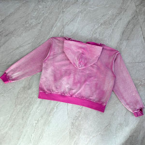 Sweat-shirts à capuche pour hommes, style vintage, délavé à l'acide, coupe ample, coton délavé, de haute qualité, fermeture éclair, vêtements lourds - Product Image 4