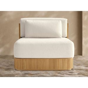 Lunavera The Mocoto Plaza, Sofá Modular para Exteriores, Asiento Individual, Madera de Teca Sólida, Silla de Jardín de Lujo, Muebles Premium para Hoteles y Resorts - Product Image 5