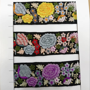 ขอบลูกไม้ของนักออกแบบที่หรูหราสำหรับเสื้อผ้าชุดแต่งงานแฟชั่นระดับไฮเอนด์และชุดเจ้าสาวมีลวดลายที่สลับซับซ้อนและมีรายละเอียดที่หรูหรา - Product Image 1