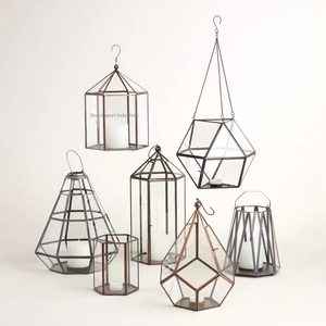 Best Shape Metal and Glass <b>Hanging</b> <b>Tea</b> <b>Light</b> Candle <b>Holder</b> Gold Color for Home & Wedding Lighting Decorative - Product Image 5