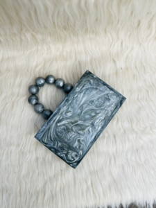 Eventide Elegance Stylish Resin Clutch for Weddings Parties Lady's Purse with Glamorous <b>Pearl</b> Handle for Evening Dress-Up - Product Image 2