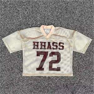 Camiseta de fútbol americano de calidad Premium Hip Hop deportes práctica deportes Boxy camiseta forma sublimación camiseta de fútbol americano - Product Image 5