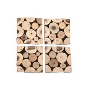 Posavasos de madera llamativos, forma cuadrada, nogal, diseño personalizado para fiestas de granja, ocasiones, uso y eventos, juego de utensilios de cocina - Product Image 1