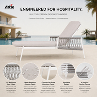 Artie tous temps meubles de jardin aluminium-sunbed moderne hôtel mobilier d'extérieur eau soleil chaise longue chaise pour piscines