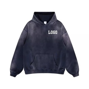 Sweats à capuche pour hommes personnalisés de haute qualité lavage à l'acide poids lourd 100% coton lavage de pierre hiver OEM ODM - Product Image 6