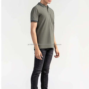 Meilleure édition vente chaude polos de golf pour hommes vêtements de sport pour jeunes quart boutonné tricoté coton tissu POLO t-shirts chemise haute - Product Image 3