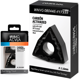 Inserto de Torneado Indexable WNMG 080404E-FMT7335 D. 5.16mm MT-CVD con Recubrimiento ISO, Paquete de 10 para Torneado de Piezas - Product Image 2