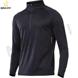 Pull à col montant pour homme, chemise de course à manches longues, évacuation de l'humidité, séchage rapide, chemises de sport pour l'entraînement - Product Image 1