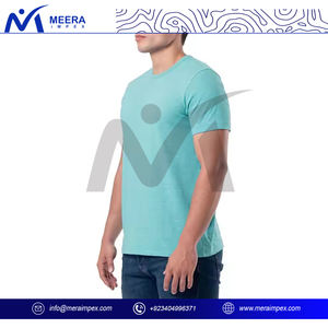 Camiseta de gimnasio de algodón 100% para hombre, manga corta de cuello redondo a la moda para entrenamiento al aire libre de verano, tela de punto Lisa cómoda - Product Image 3