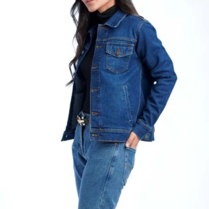 Meilleure vente vestes d'hiver pour femmes noir Jean veste dames Denim 2024 haute qualité pas cher prix hiver plaine Denim veste - Product Image 5