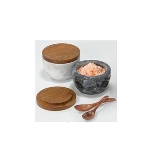 Tarro de madera para sal y especias con tapa de cuchara, contenedor de caja de hierbas y especias, tapa de madera y uso hecho a mano - Product Image 6