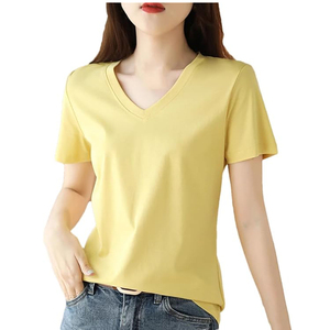 เสื้อยืดผู้หญิงลายสัตว์ ทรงเข้ารูป คอวี ผ้าไหม/ผ้าฝ้าย กันยับ ดีไซน์ใหม่ แฟชั่น คุณภาพสูง สินค้าส่งออก - Product Image 1