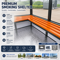 Cabine de fumage extérieure personnalisée avec structure en acier galvanisé, verre trempé et ventilation optionnelle pour les usines et les espaces publics