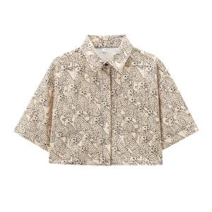 Ensembles de haute qualité élégant en gros pour femmes 100% coton 2 pièces ensemble femmes personnalisé décontracté 3D imprimé Shorts chemise - Product Image 2