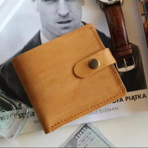 Porte-cartes élégant pour hommes Portefeuille en cuir véritable RFID Blocage Bifold avec fenêtre d'identification Design vintage LBW-0183 - Product Image 1