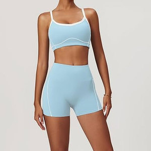 Ensemble de yoga pour femmes Bretelles convertibles Encolure carrée Dos nu Polyester/coton Respirant Séchage rapide Écologique Utilisation en extérieur - Product Image 4