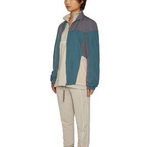 Chaqueta impermeable de nailon tejido de bloque de Color ligero de entrenamiento personalizado Chaqueta cortavientos de talla grande para correr deportes con cremallera para hombre - Product Image 3