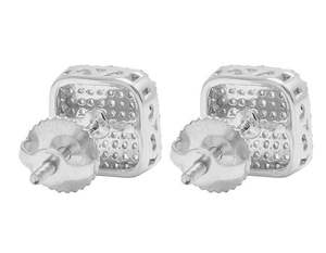 Exclusive Elegant <b>Square</b> Shape Cluster <b>Earrings</b> in 10K Gold with Lab Grown <b>Diamonds</b> Jewelry Perfect for Weddings and Gifts - Product Image 2