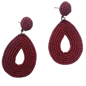 Pendientes de Aro con Cuentas, Hechos a Mano con Cuentas de Semilla, Bordados a Mano, Precio Bajo - Product Image 1