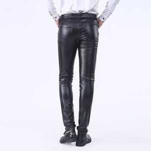 Pantalon en cuir à la mode pour hommes, nouveau modèle avec poches latérales pour hommes, pantalon droit en cuir pour hommes à bas prix - Product Image 2