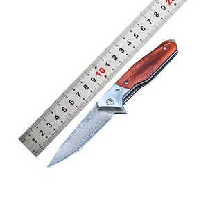 Nouveau beau couteau pliant de Camping en plein air en acier damas poignée G10 Portable - Product Image 1