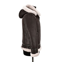 Blouson marron B3 en peau de mouton et fourrure blanche pour homme