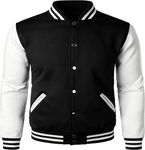 Chaqueta de béisbol universitaria de lana personalizada de fábrica 2025, cuello levantado, capucha para hombre, Letterman, mezcla de algodón corta para la escuela, personalizable - Product Image 1