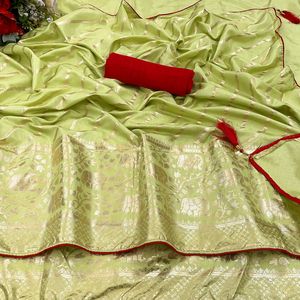 Diseño más vendido de Sari indio tradicional Exclusivo Fancy Dhola Silk Foil Print Elephant Design Estilo de firma de la India - Product Image 1