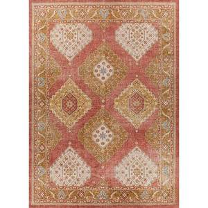 Alfombra de Lana Anudada a Mano Erbe PKWL-464, Roja y Naranja, Estilo Kilim Geométrico, Rectangular, 9x12 Pulgadas, para Entrada, Pasillo, Habitación de Adolescentes - Product Image 1