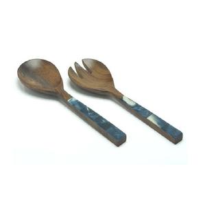 ชุดเสิร์ฟสลัดควายฮอร์นเครื่องมือสลัดเครื่องมือเสิร์ฟสลัดชุดช้อนส้อมมีดฮอร์นแบบกำหนดเอง - Product Image 2