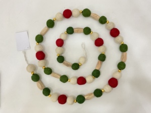 <b>Christmas</b> Decorative Wooden Beads 6 Ft <b>Garland</b> Customized Shape Made in India - Product Image 5