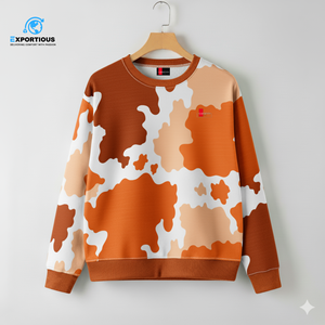 Pull en molleton 100% coton respirant à imprimé vache, couleur contrastée personnalisée, streetwear avec logo - Product Image 3