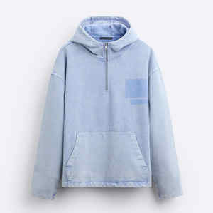 Sweat à capuche pour hommes personnalisé sweats à capuche en coton éponge lourd haft fermeture éclair lavage à l'acide vintage hommes sweats à capuche - Product Image 6