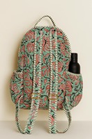 Sac à dos matelassé tactique artisanal Le Souvenirs à motif floral vert, capacité 10 kg, léger, design unisexe de luxe, fermeture éclair organique