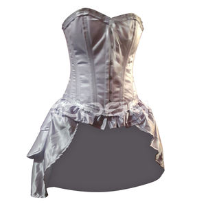 White Burlesque Corset With Bustle Skirt - Product Image 4