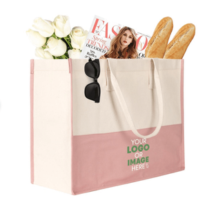 Light Pink & <b>White</b> Cotton Canvas Tote Bag Customized Wedding Bulk Gifts Top Quality Gift Packaging Tote Bag Daily Use Canvas Bag - Product Image 2