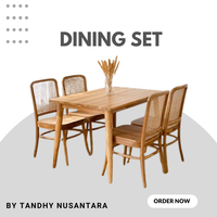 Ensemble table et chaises de salle à manger en chêne massif, design japonais moderne, réglable, convertible, couleur personnalisable, grande taille, provenant d'Indonésie
