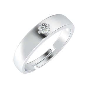 NOVAMART Fine Buy Premium 925 Pure Sterling <b>Silver</b> Cluster <b>Rings</b> for <b>Men</b> Rhodium Plated with Diamond Zircon Bezel Setting Inlay - Product Image 1