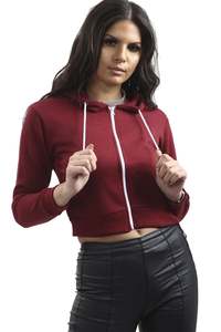 Sweat à capuche court personnalisé pour femme, sweat-shirts décontractés pour femme, pull à capuche court oversize pour femme - Product Image 5