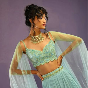 ผ้าจอร์เจียเจ็ตเทียม395 JF lehenga choli - Product Image 3