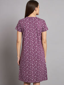 Chemise de nuit en dentelle 100% coton pour femmes, manches courtes, longueur totale, tissu respirant, imprimé animal, élégante, printemps été - Product Image 6