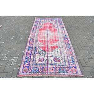 Grand tapis vintage 4,3x9,9 pieds, tapis turc rouge en laine persane - Product Image 1