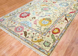 Alfombras Marroquíes de Lana de Alta Calidad, Anudadas a Mano, Abstractas, 8x14 9x12, Multicolores, para Sala de Estar, KC14 - Product Image 3