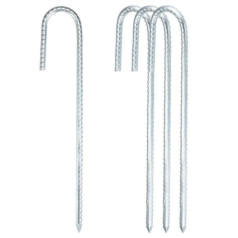 Premium Quality Heavy Duty Metal Tent Pegs Ground Pegs and Clips Galvanized Rust-Free Yard Stakes for Outdoor Camping