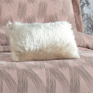 Parure de lit Guzide CAPRICE 4 pièces rayée en chenille 100% tissée anti-acariens, motif rose séchée, taille King, pour usage domestique, fabriquée en Turquie - Product Image 4