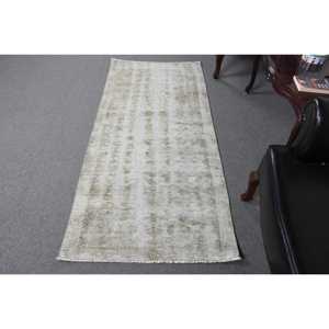 Tapis vintage 2,9x6,2 pieds, tapis d'inspiration turque, tapis persan gris - Product Image 1