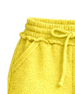 Manufacturer Custom Yellow Sherpa Fleece <b>Shorts</b> <b>Women</b> Cozy Soft Plush Lounge Wear Elastic Waist Drawstring Casual Winter Comfort - Product Image 4