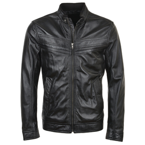 Chaqueta de invierno con cuello levantado para hombre de la mejor calidad con logotipo personalizado, modelo superior de piel de vaca auténtica, estilo callejero, nueva temporada - Product Image 1