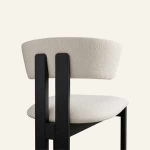 Silla de Comedor de Madera Maciza Noir Loop, Estilo Moderno, Muebles para el Hogar, Uso en Hoteles, Ligera, Tapizada, Ergonómica y Duradera - Product Image 4