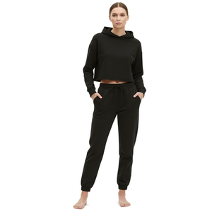 Chándal de Mujer con Hombros Caídos, 100% Algodón, Personalizado con Logotipo, Impresión DTF, Peso Pesado 500GSM - Product Image 5